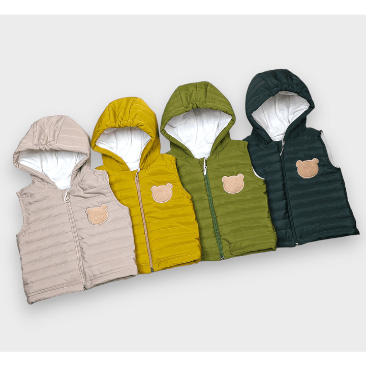 Rainy Бебешка грейка с качулка Пухено мече 62 - 92см. горчица