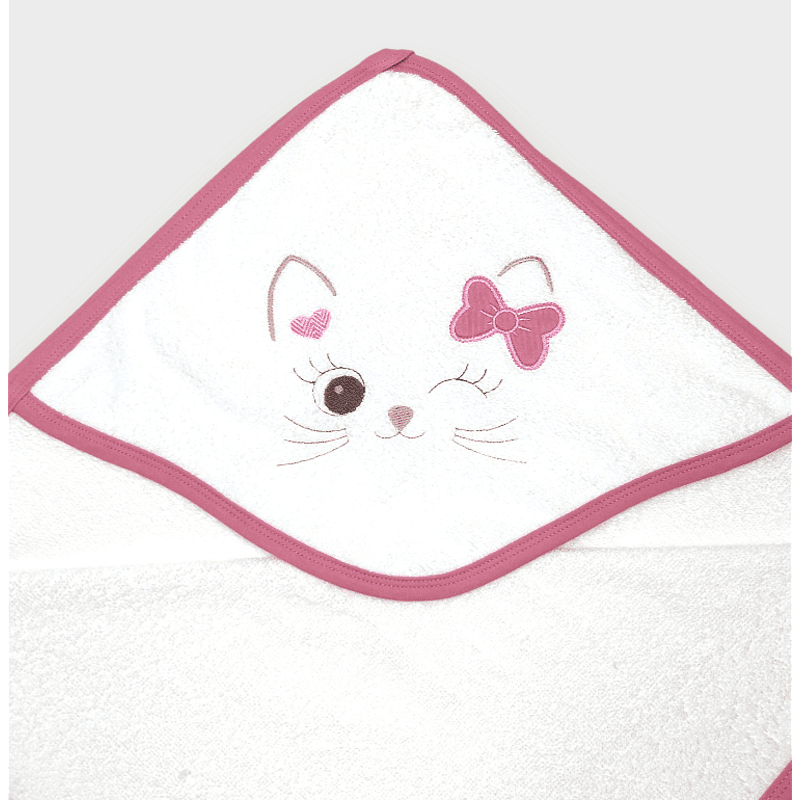 Rainy Бебешка хавлия с качулка 90х90 см. Hello Cat