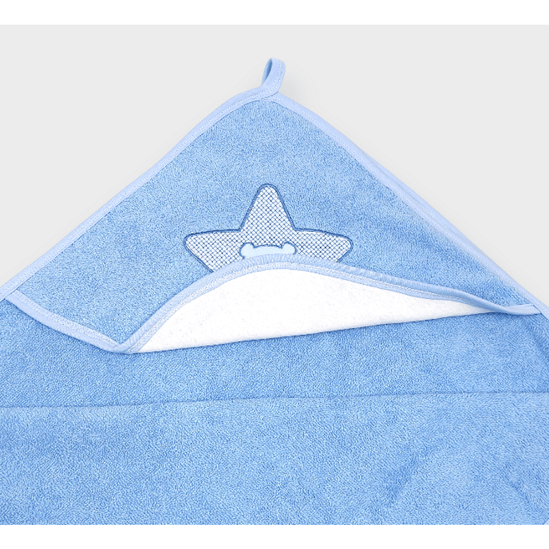 Rainy Бебешка хавлия с качулка 90х90 см. Звезда с мече