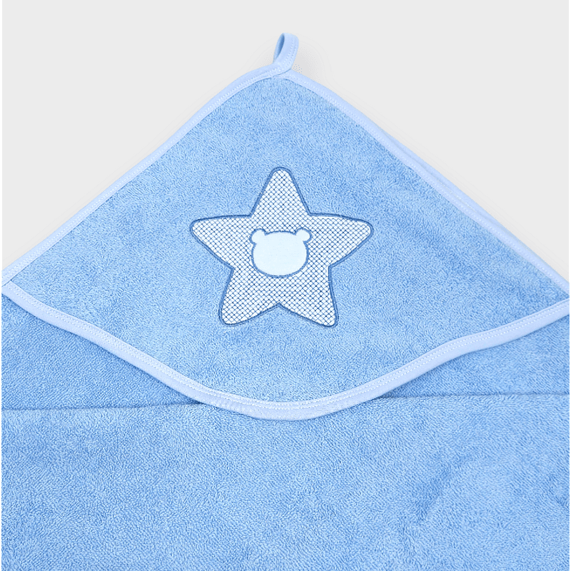 Rainy Бебешка хавлия с качулка 90х90 см. Звезда с мече