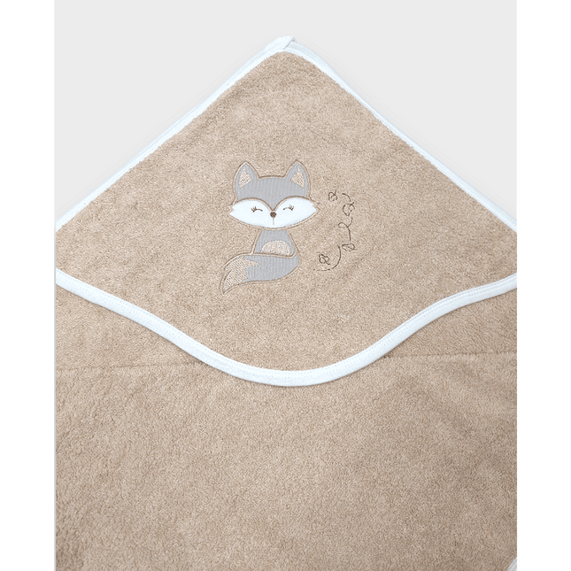 Rainy Бебешка хавлия с качулка Лисица 90х90 см. бежов