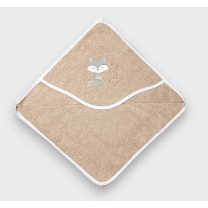 Rainy Бебешка хавлия с качулка Лисица 90х90 см. бежов