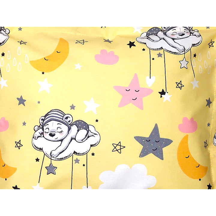 Rainy Бебешка калъфка за възглавница 30х40 см. Мече на облак жълт