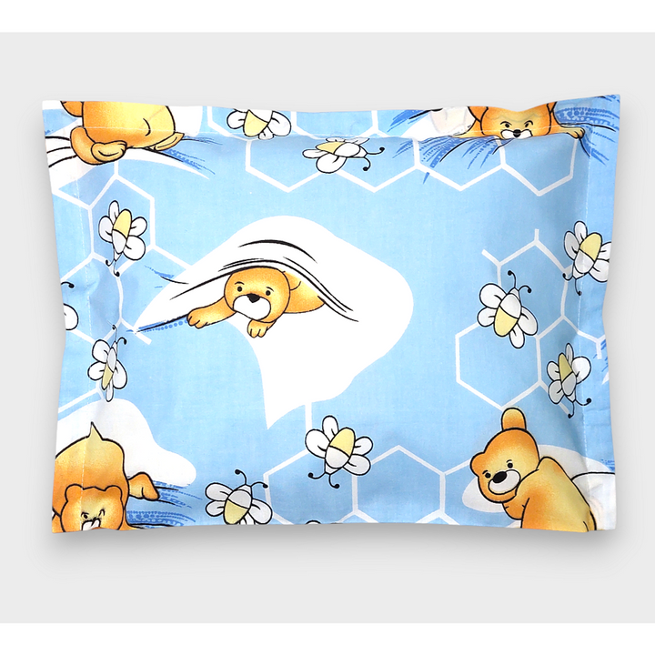 Rainy Бебешка калъфка за възглавница 30х40 см. Мече с пчели син