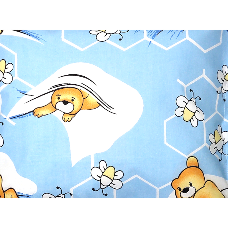 Rainy Бебешка калъфка за възглавница 30х40 см. Мече с пчели син