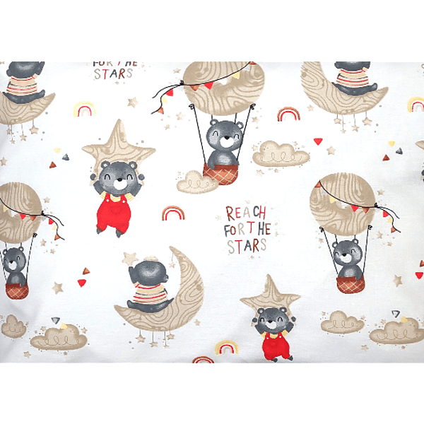 Rainy Бебешка калъфка за възглавница 40х60 см. Мече на луна бежов