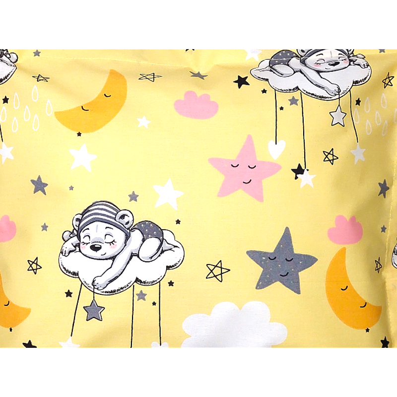 Rainy Бебешка калъфка за възглавница 40х60 см. Мече на облак жълт