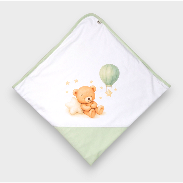 Rainy Бебешка пелена 85х85 см. Green bear