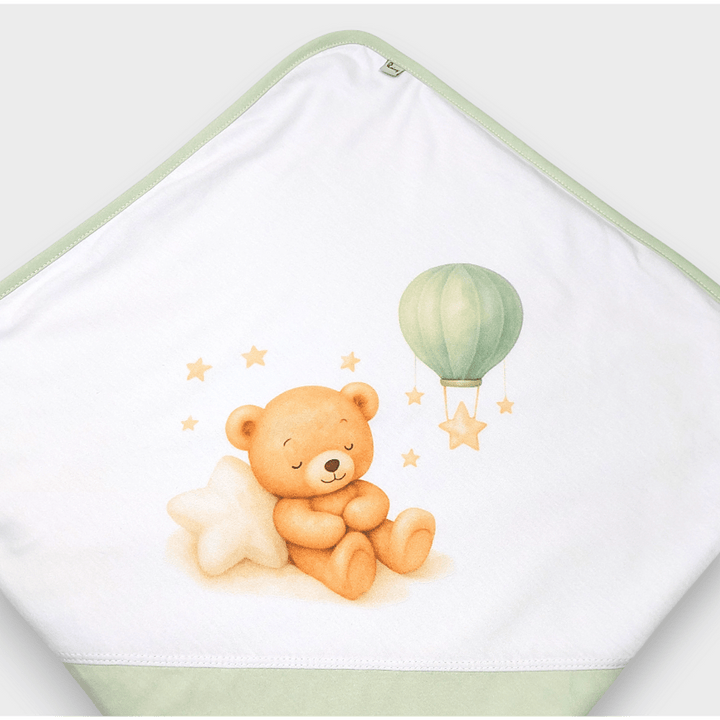 Rainy Бебешка пелена 85х85 см. Green bear