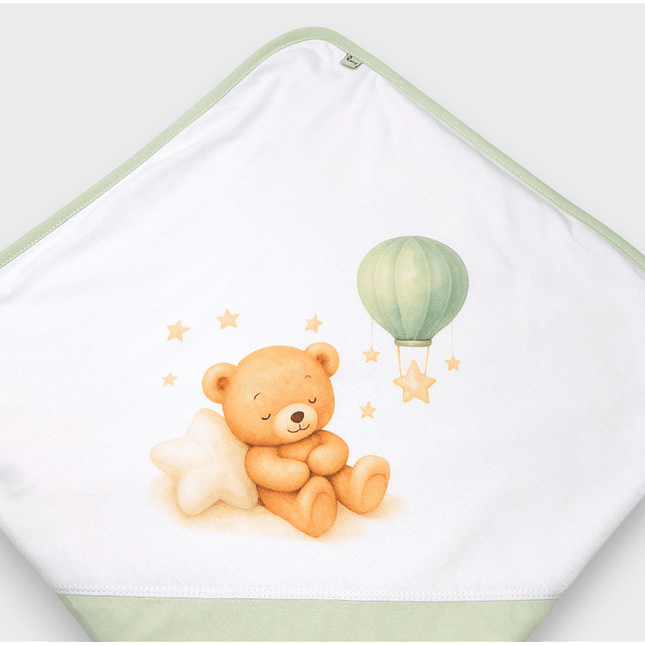 Rainy Бебешка пелена 85х85 см. Green bear