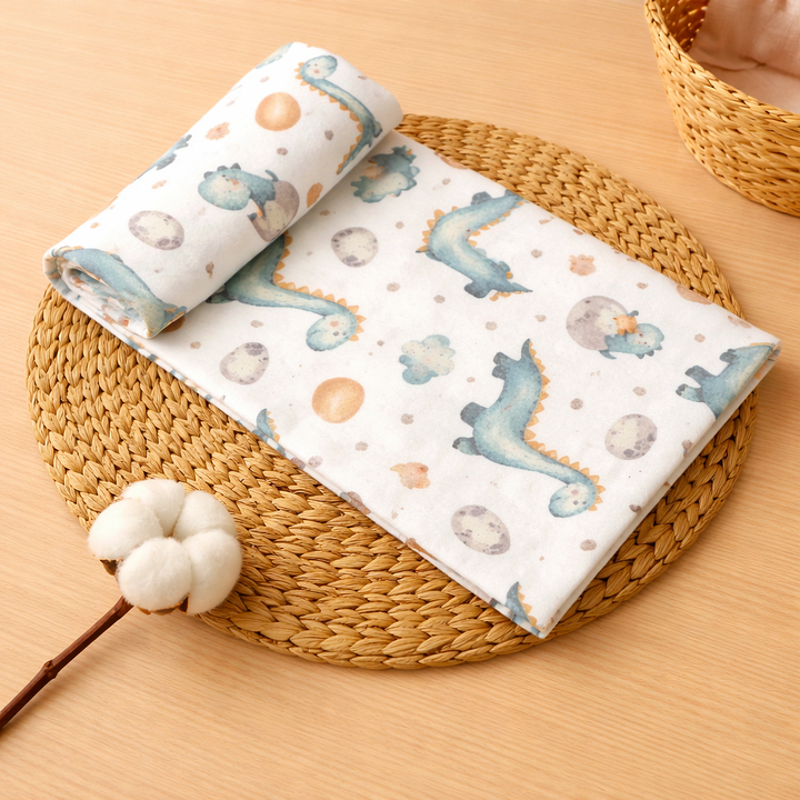 Rainy Бебешка пелена бархетна 120х120 см. Дино резеда