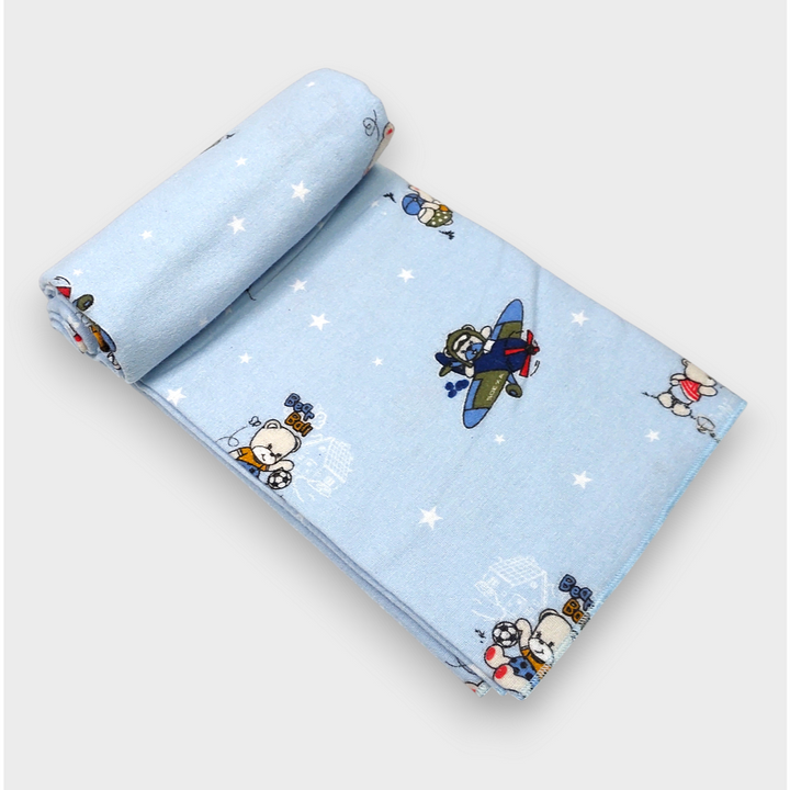 Rainy Бебешка пелена бархетна 120х120 см. Мече пилот