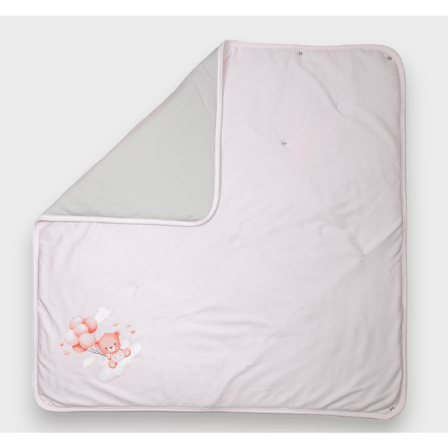 Rainy Бебешка пелена Мече с балони розов 85х85 см.
