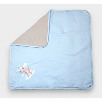 Rainy Бебешка пелена Мече с балони син 85х85 см.
