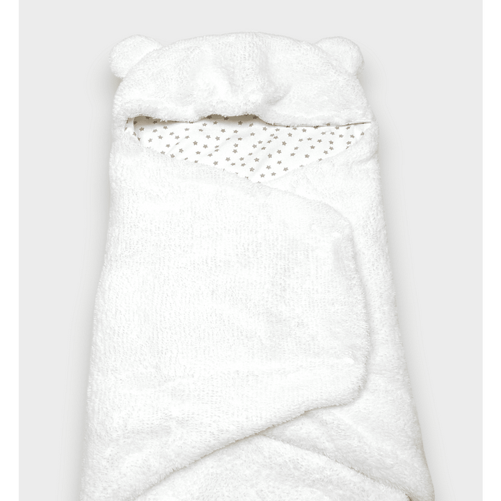 Rainy Бебешка пелена за новородено Топла прегръдка бял/звезди
