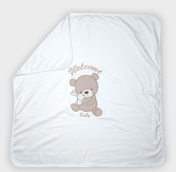 Rainy Бебешка пелена Welcome Baby Bear and Rabbit 85х85 см.