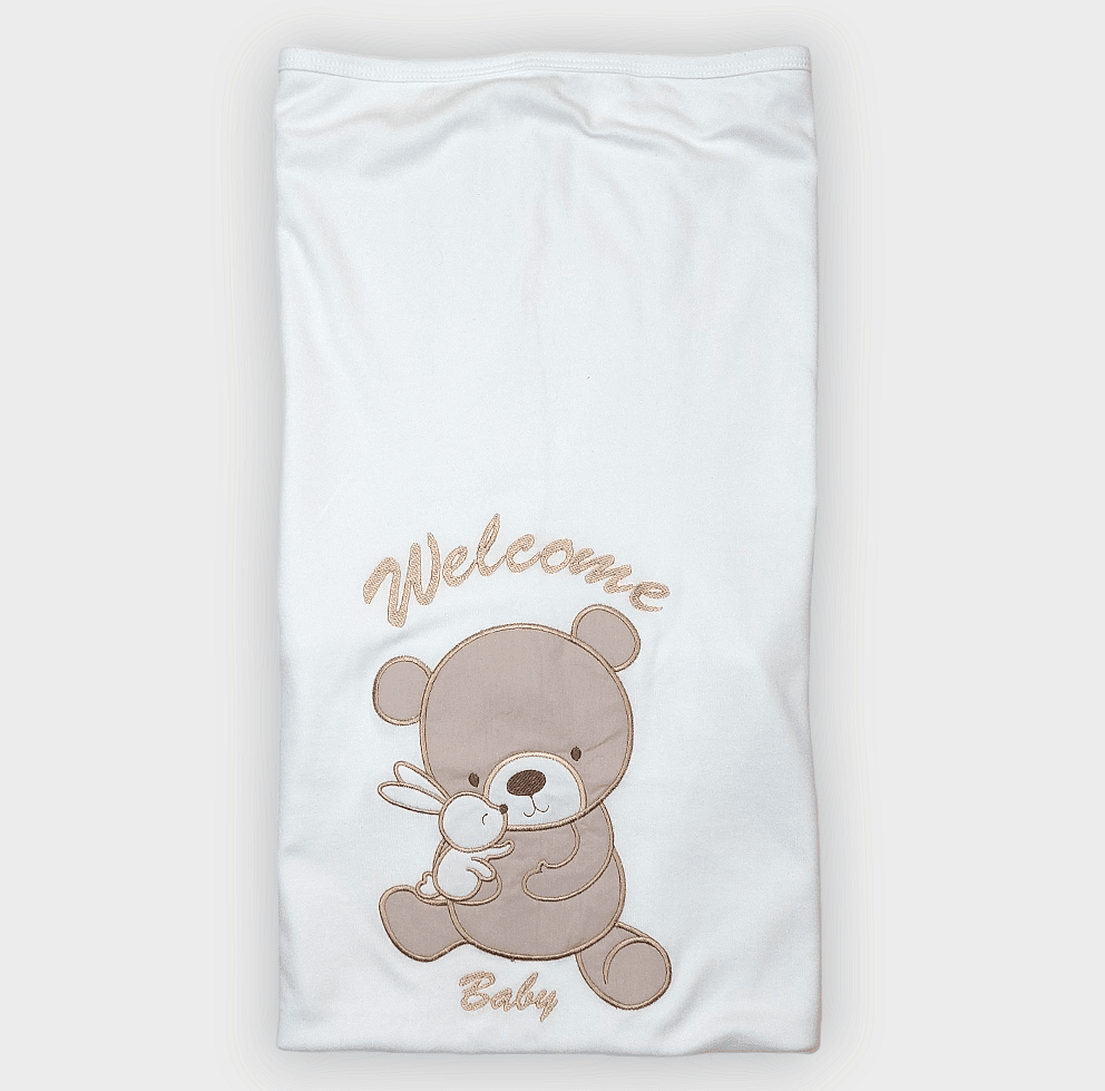 Rainy Бебешка пелена Welcome Baby Bear and Rabbit 85х85 см.