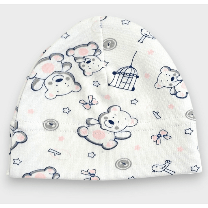 Rainy Бебешка шапка 56 -62 см. Мече розов