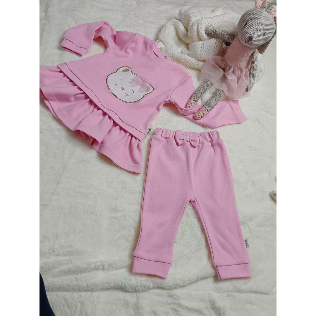 Rainy Бебешка туника с дълъг ръкав Cat 62-92 см. розов