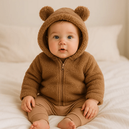 Rainy Бебешка жилетка с качулка Мече 56-86 см. кафяв