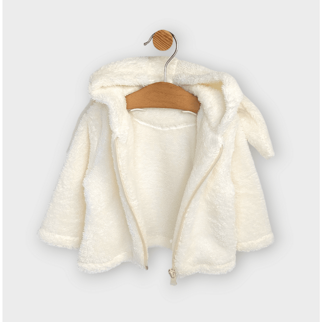 Rainy Бебешка жилетка с качулка Зайче 56-86 см. екрю