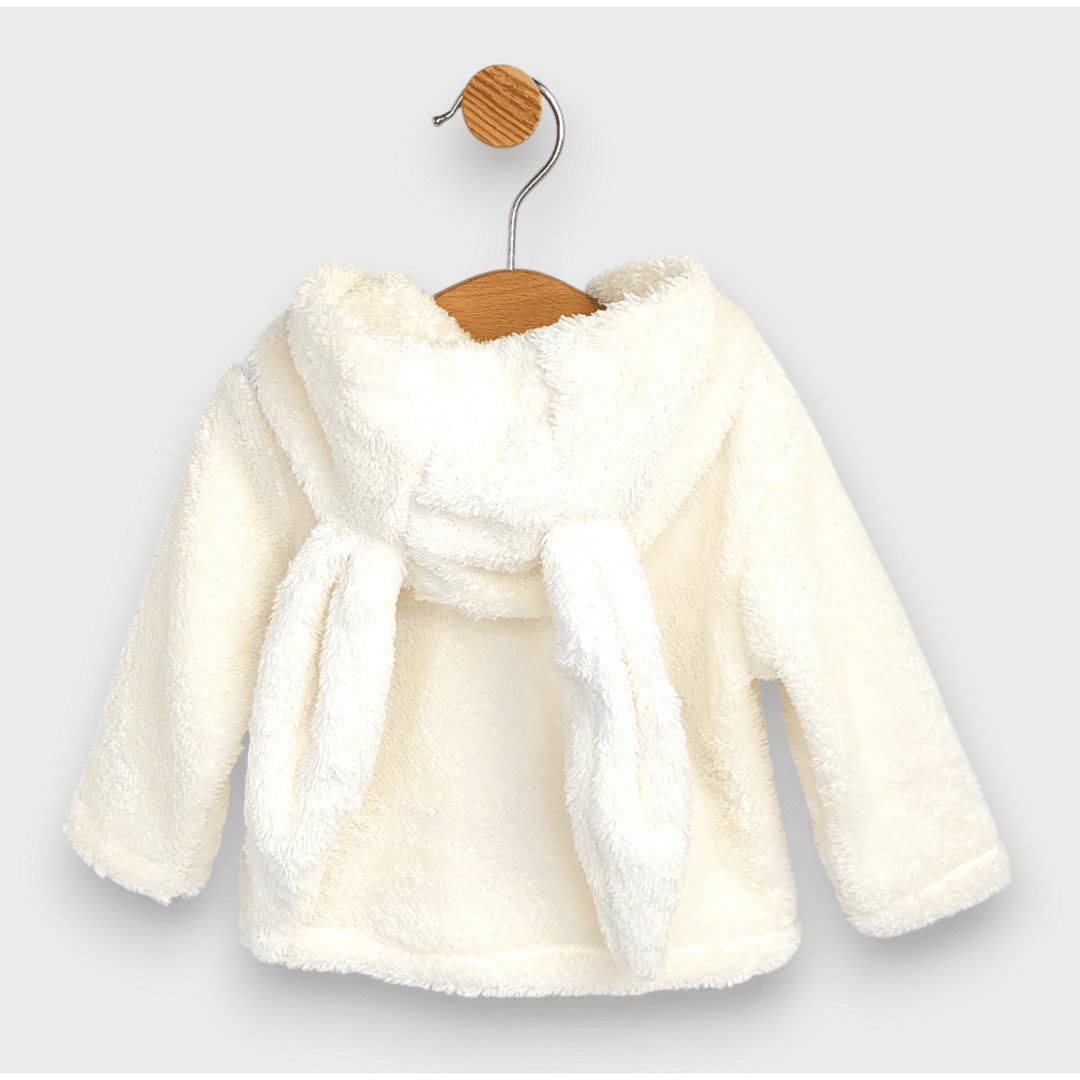 Rainy Бебешка жилетка с качулка Зайче 56-86 см. екрю