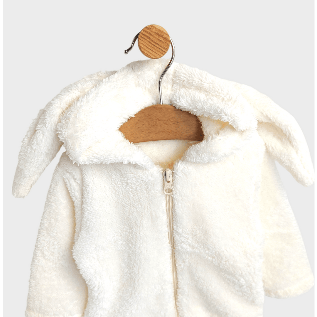 Rainy Бебешка жилетка с качулка Зайче 56-86 см. екрю