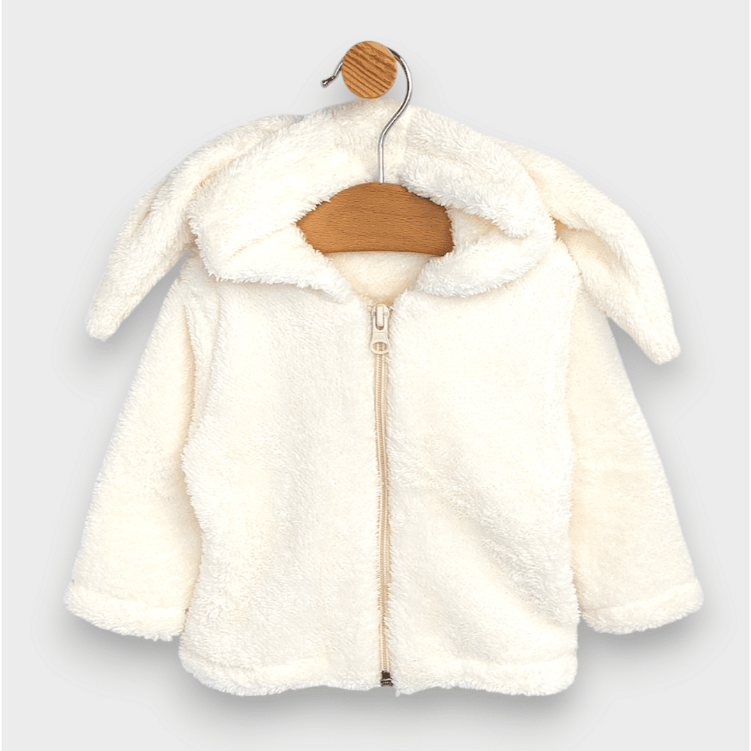 Rainy Бебешка жилетка с качулка Зайче 56-86 см. екрю