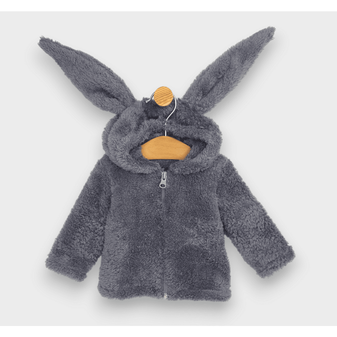 Rainy Бебешка жилетка с качулка Зайче 56-86 см. сив
