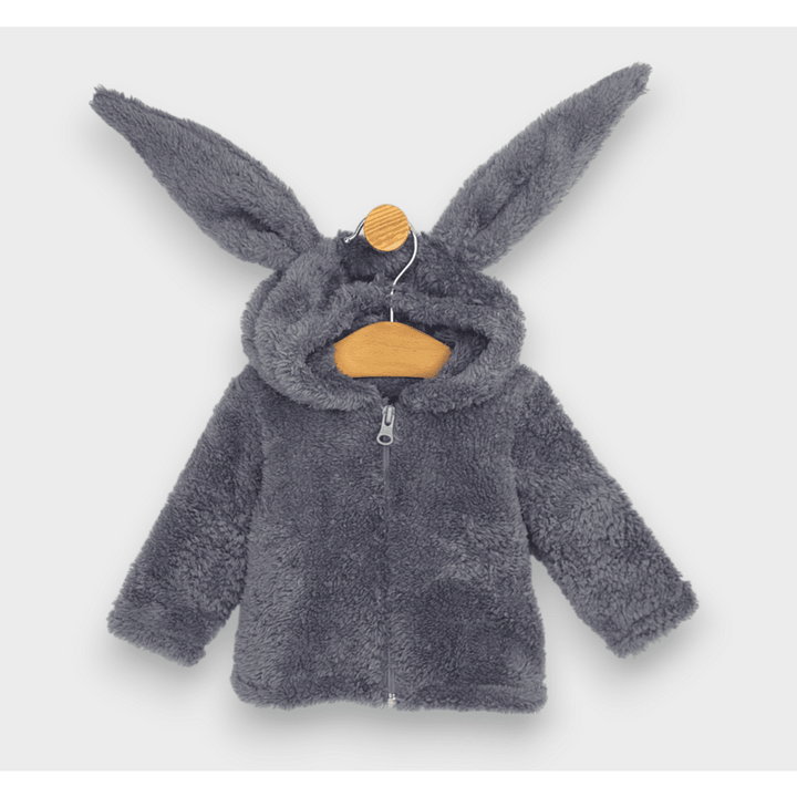 Rainy Бебешка жилетка с качулка Зайче 56-86 см. сив