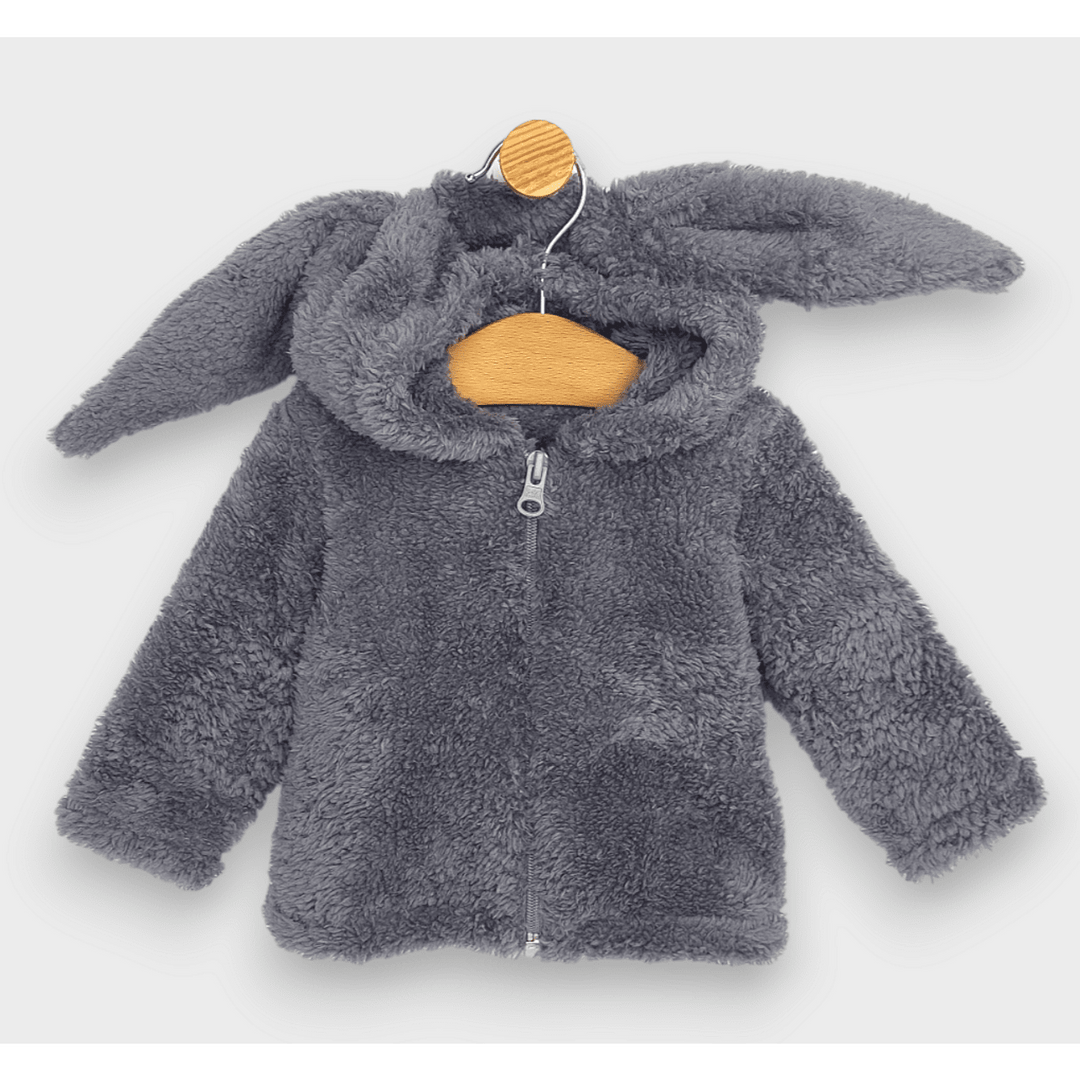 Rainy Бебешка жилетка с качулка Зайче 56-86 см. сив