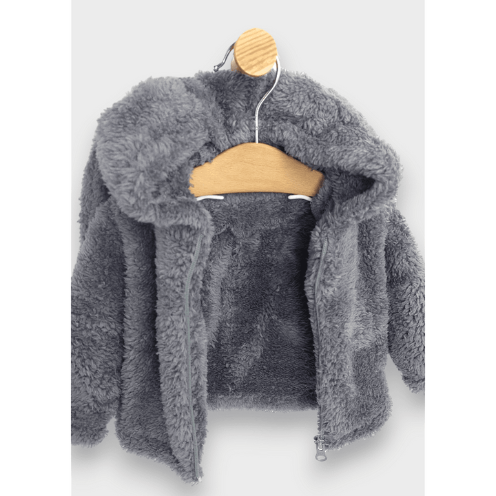 Rainy Бебешка жилетка с качулка Зайче 56-86 см. сив