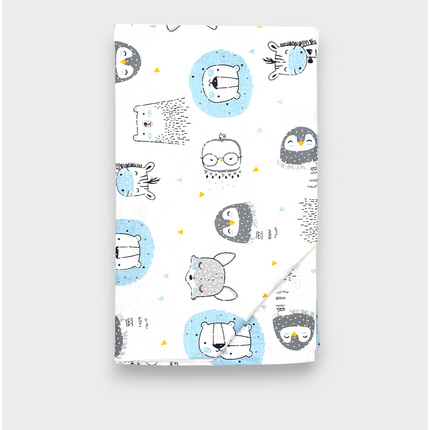 Rainy Бебешки чаршаф 100х170 см. Животинки син