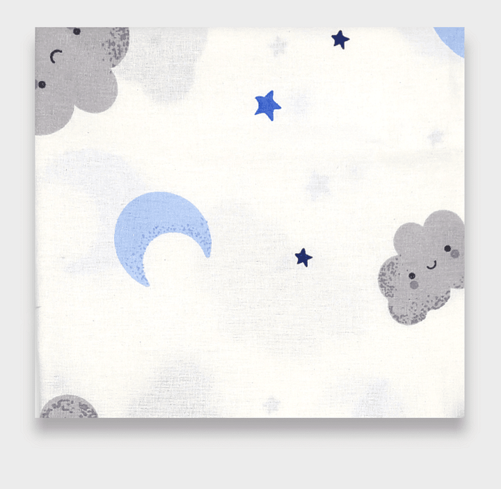 Rainy Бебешки чаршаф с ластик 60х120 см. Сиви облаци