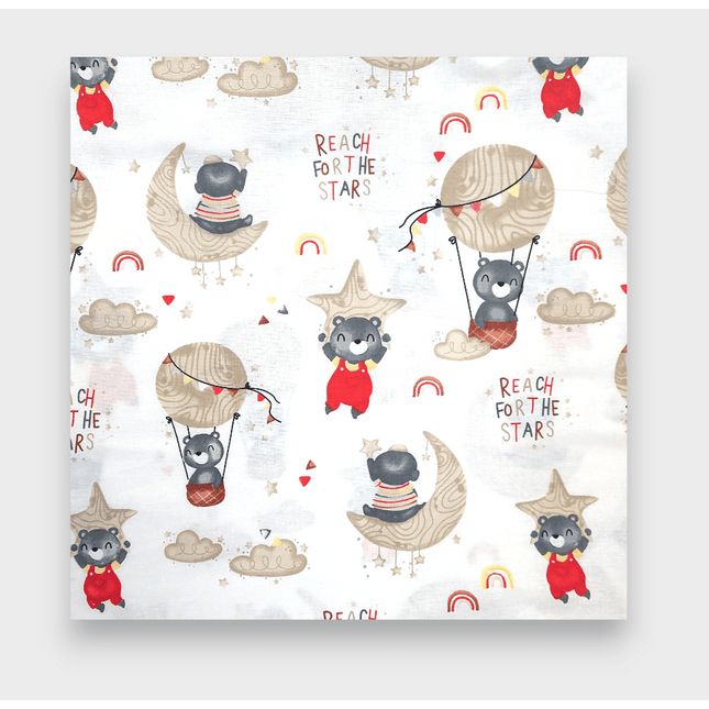 Rainy Бебешки чаршаф с ластик 70х140 см. Мече на луна бежов