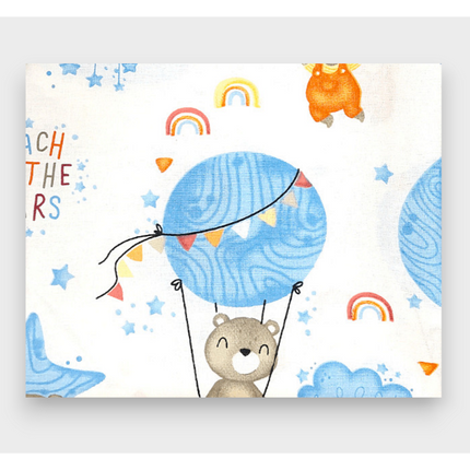 Rainy Бебешки чаршаф за количка с ластик 55/95 см. Мече на луна син