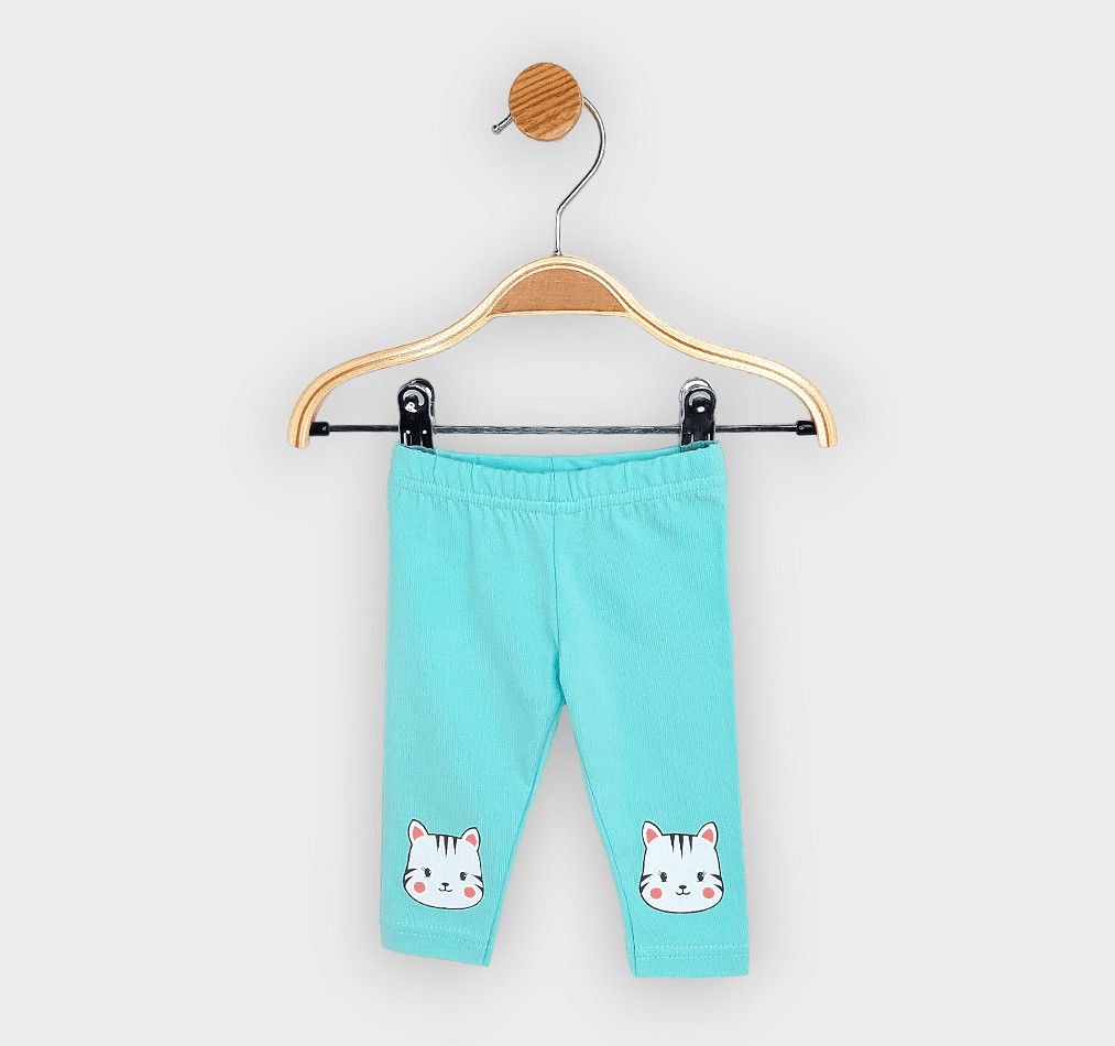 Rainy Бебешки дълъг клин Cute Cat 62-86 см. резеда