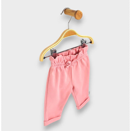 Rainy Бебешки дълъг панталон с висока талия 62-92 см. пудра