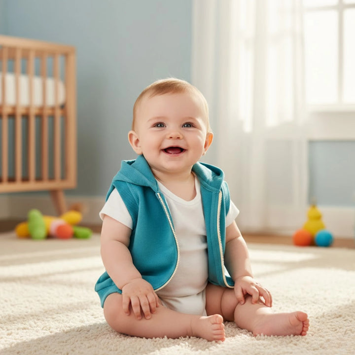 Rainy Бебешки елек с качулка 62-92 см. зелен