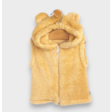 Rainy Бебешки елек с качулка Мече 56-80 см. бежов