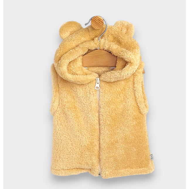 Rainy Бебешки елек с качулка Мече 56-80 см. бежов