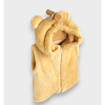 Rainy Бебешки елек с качулка Мече 56-80 см. бежов