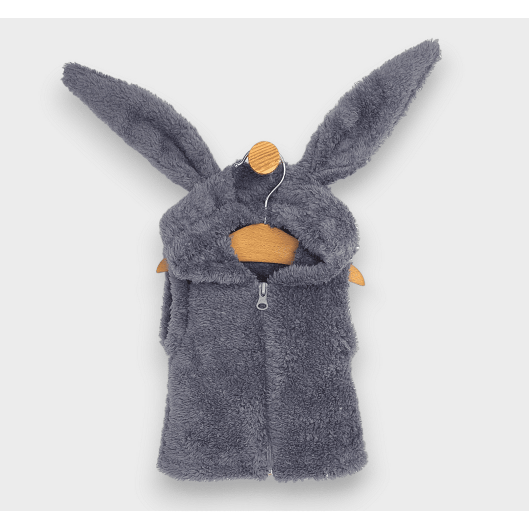 Rainy Бебешки елек с качулка Зайче 56-80 см. сив