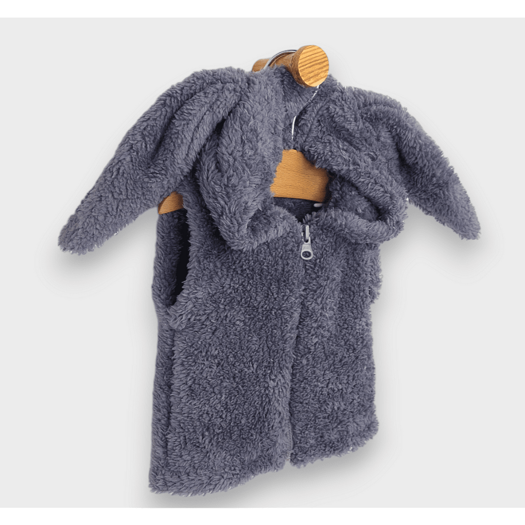 Rainy Бебешки елек с качулка Зайче 56-80 см. сив