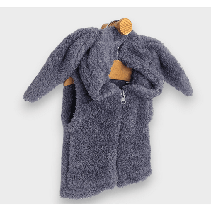 Rainy Бебешки елек с качулка Зайче 56-80 см. сив