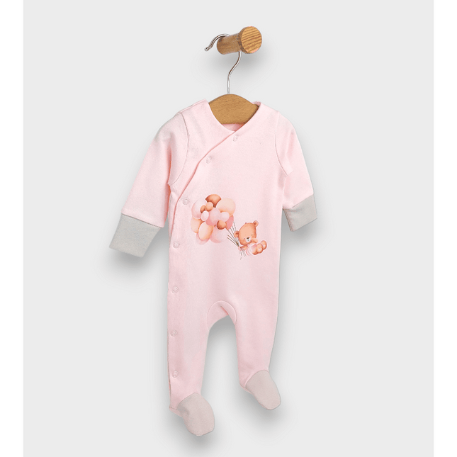 Rainy Бебешки гащеризон Мече с балони розов 48 - 62 см.