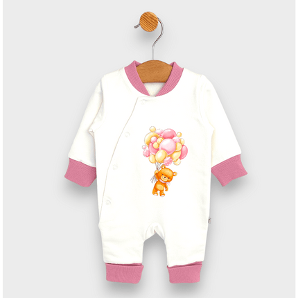 Rainy Бебешки гащеризон 56 - 80 см. Меченце с балони розов