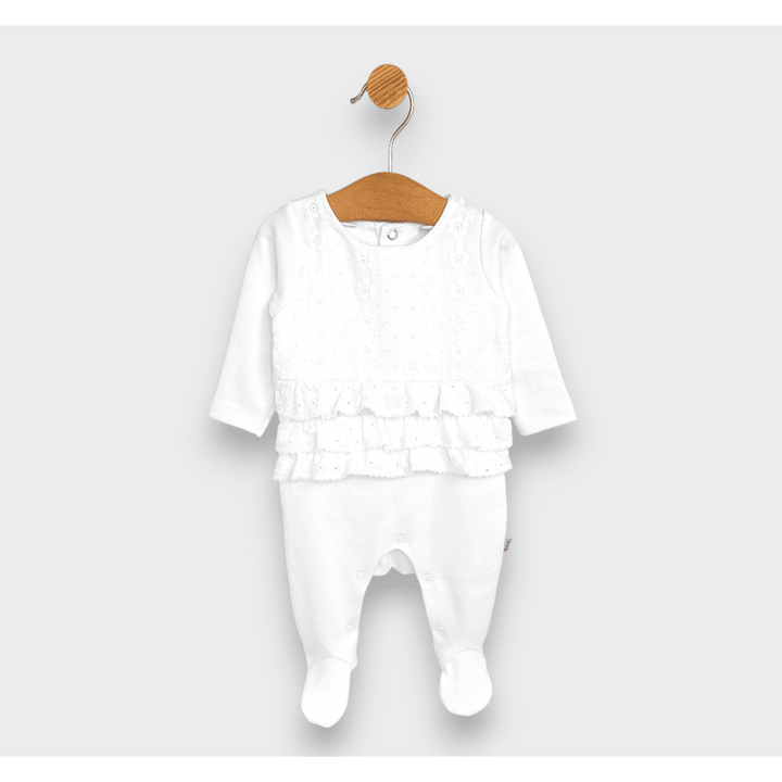 Rainy Premium Бебешки гащеризон Дантела 48 - 62см. бял