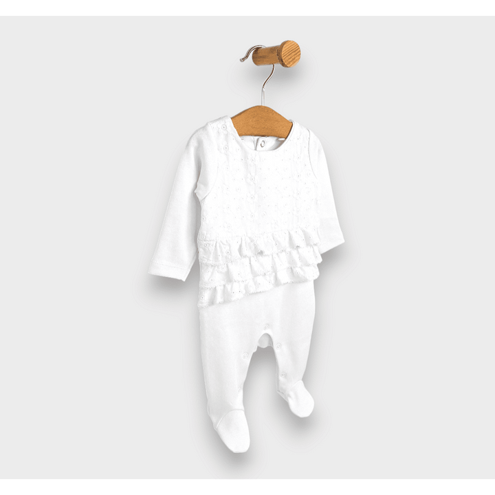 Rainy Premium Бебешки гащеризон Дантела 48 - 62см. бял