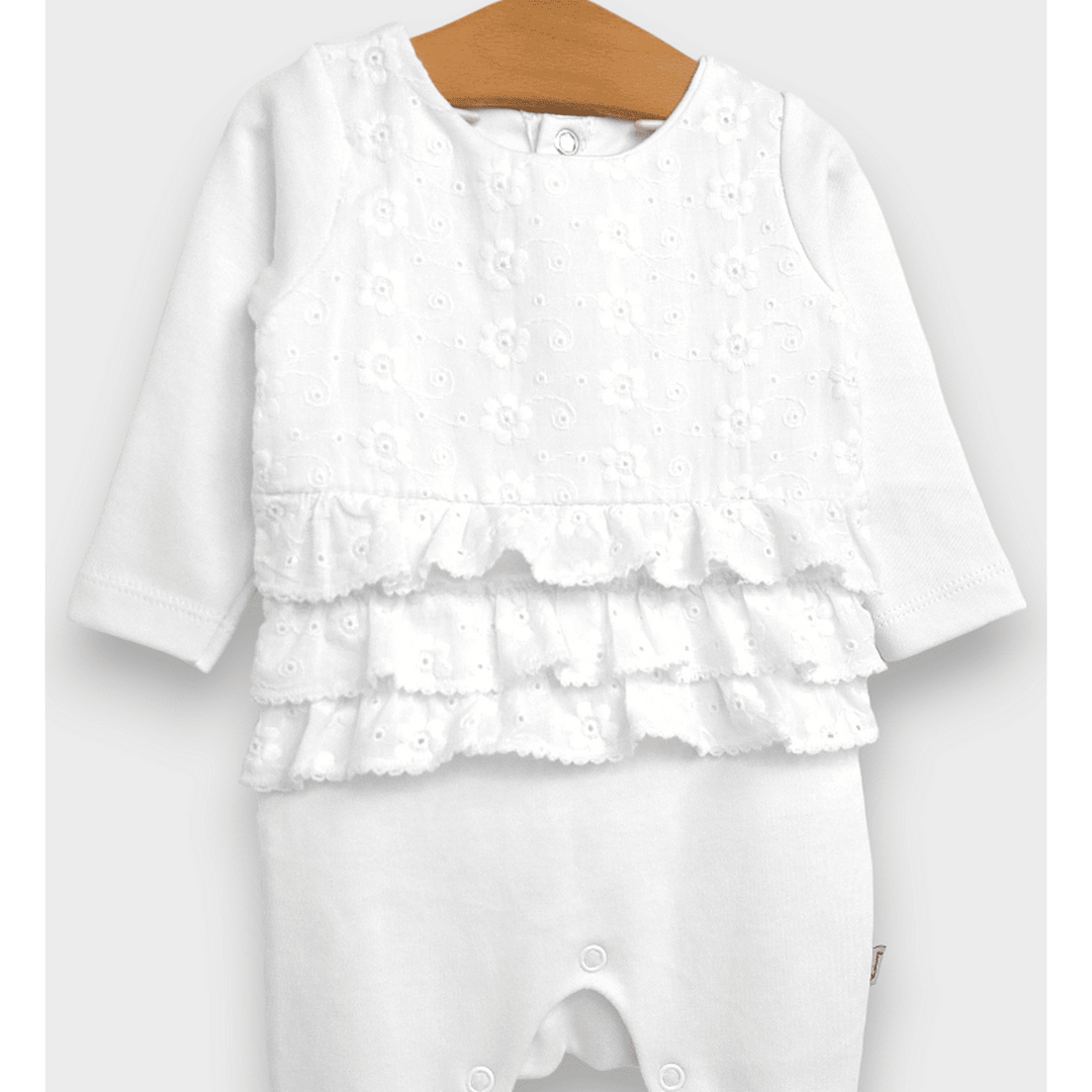 Rainy Premium Бебешки гащеризон Дантела 48 - 62см. бял